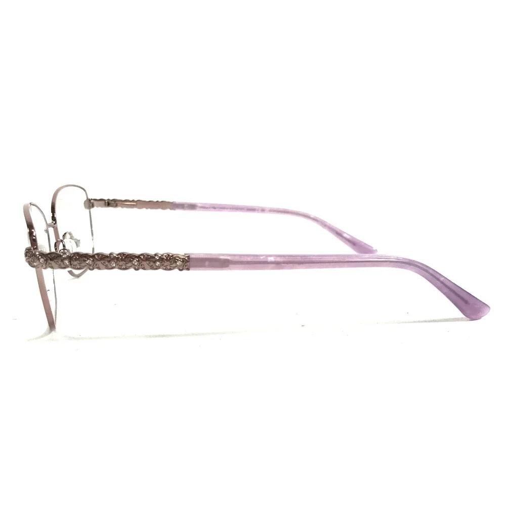 Tres Jolie Eyeglasses Frames 196 533 Purple Pink Wire Rim Crystals 55-17-140